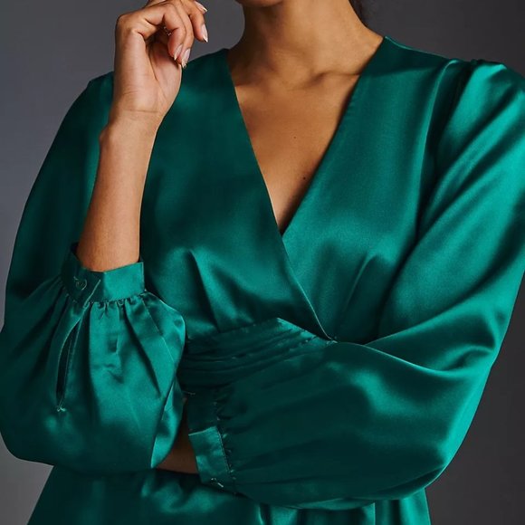 Anthropologie Nikasha Embroidered Satin Dress - Picture 3 of 13